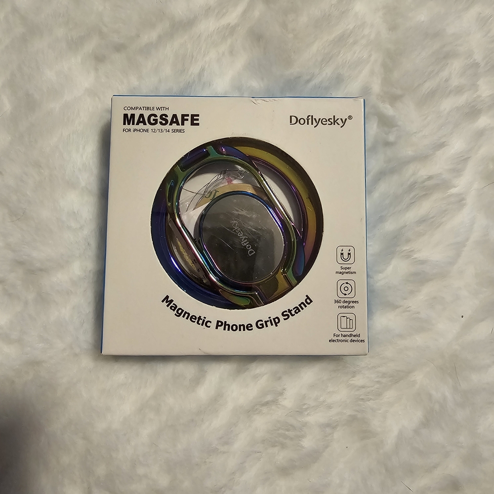 Magnetic Phone Ring Holder with Magsafe, Double Adjustable Gym Finger Ring Grip.